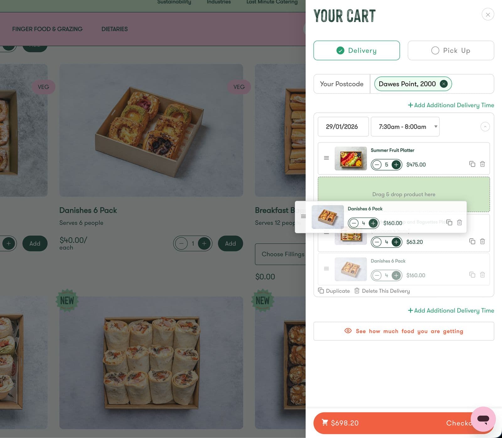 Custom Build WooCommerce Cart with Drag and Drop